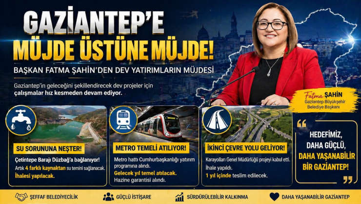 Gaziantep’e Müjde Üstüne Müjde: Su, Metro ve Çevre Yolu Projeleri Açıklandı