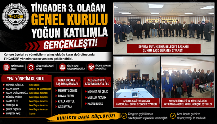 TİNGADER 3. Olağan Genel Kurulu Yoğun Katılımla Gerçekleşti