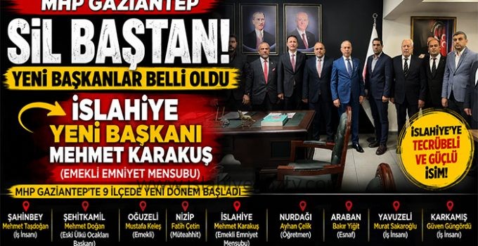 MHP Gaziantep’te Yeni Dönem: 9 İlçenin Başkanı Değişti
