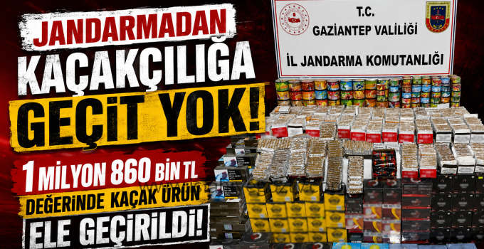 Jandarmadan Kaçakçılığa Geçit Yok 1 Milyon 860 Bin TL Değerinde Kaçak Ürün Ele Geçirildi