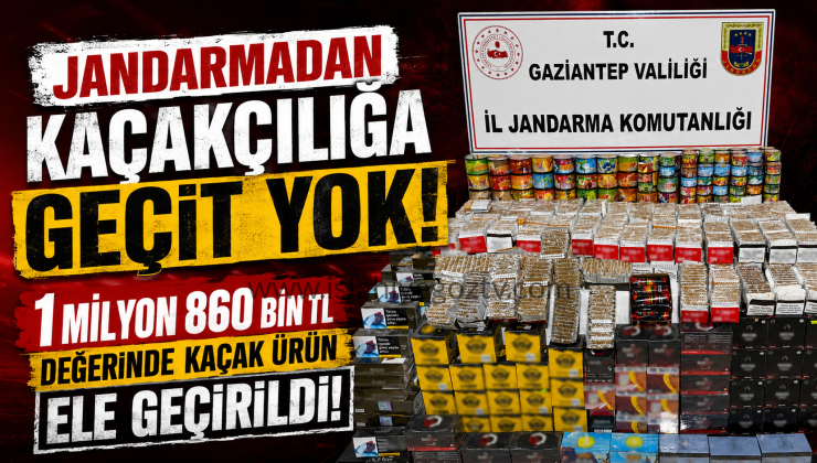 Jandarmadan Kaçakçılığa Geçit Yok 1 Milyon 860 Bin TL Değerinde Kaçak Ürün Ele Geçirildi