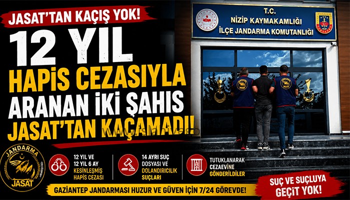 JASAT’TAN KAÇIŞ YOK! 12 YIL HAPİS CEZASI BULUNAN İKİ FİRARİ YAKALANDI