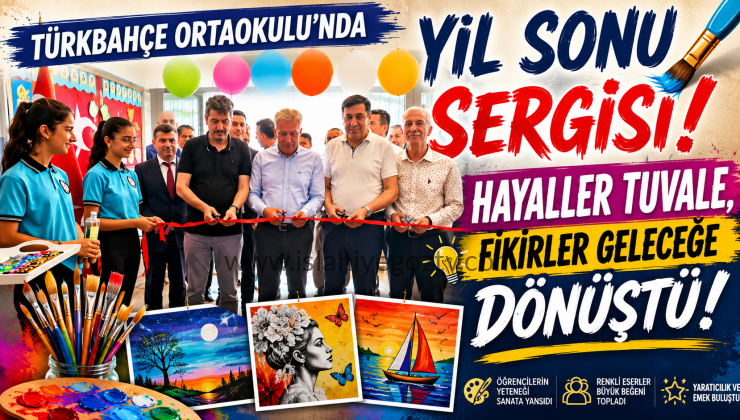Türkbahçe Ortaokulu’nda Yıl Sonu Sergisi Hayaller Tuvale Fikirler Geleceğe Dönüştü