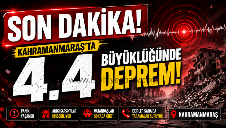 Kahramanmaraş’ta 4.4 Büyüklüğünde Deprem