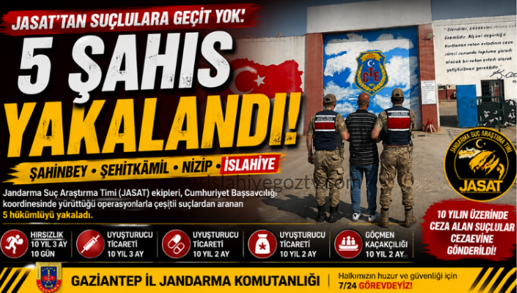 İSLAHİYE’DE ARANIYORDU! 10 YIL 2 AY HAPİS CEZALI ŞAHIS YAKALANDI