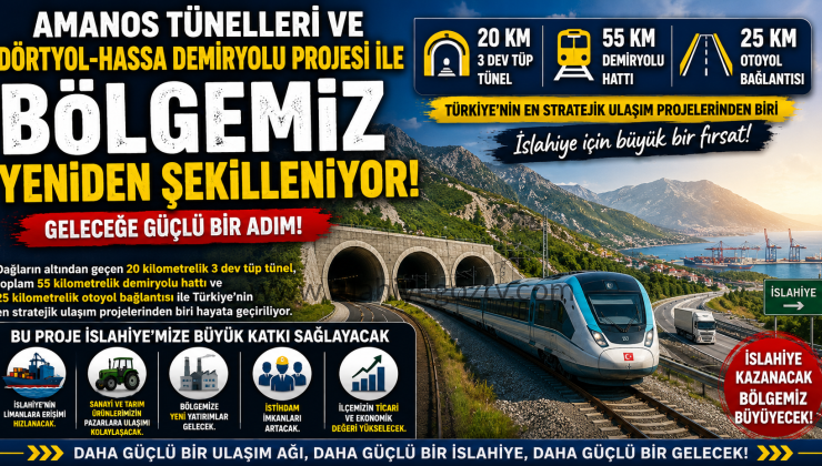 Amanos Tünelleri ve Dörtyol-Hassa Demiryolu Projesi İslahiye’ye Güç Katacak