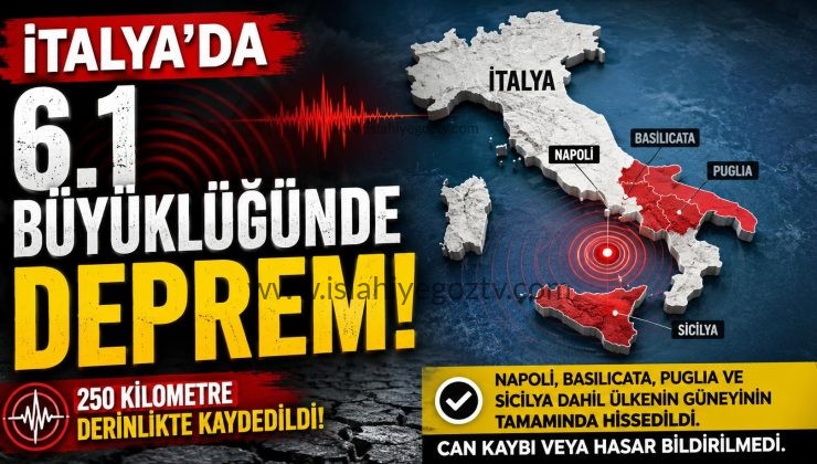 İtalya’da 6.1 Büyüklüğünde Deprem Oldu Güney Bölgesi Sallandı