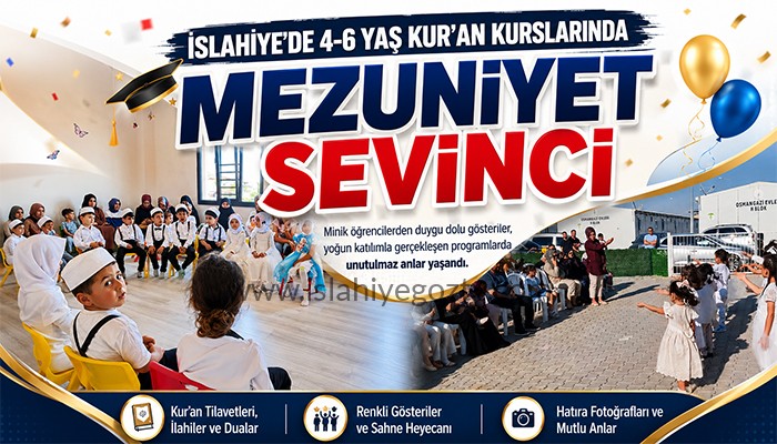 İslahiye’de 4-6 Yaş Kur’an Kurslarında Mezuniyet Sevinci