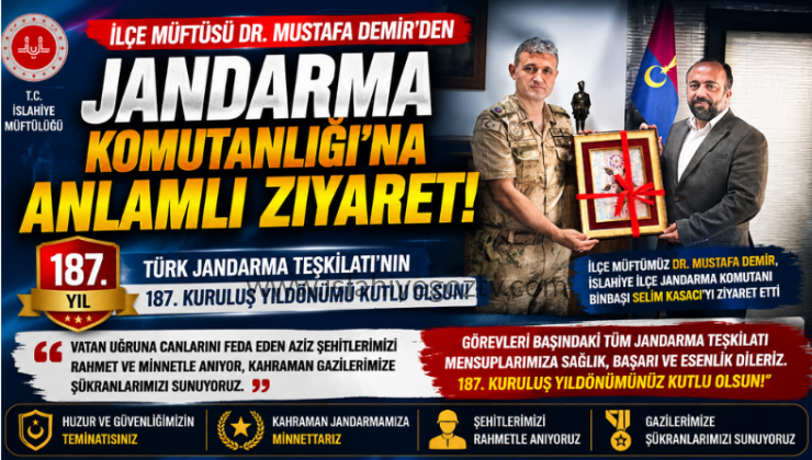 İlçe Müftüsü Demir’den Jandarma Komutanlığına Anlamlı Ziyaret