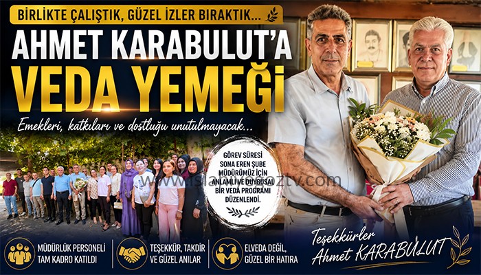 İlçe Milli Eğitim Şube Müdürü Ahmet Karabulut’a Duygusal Veda