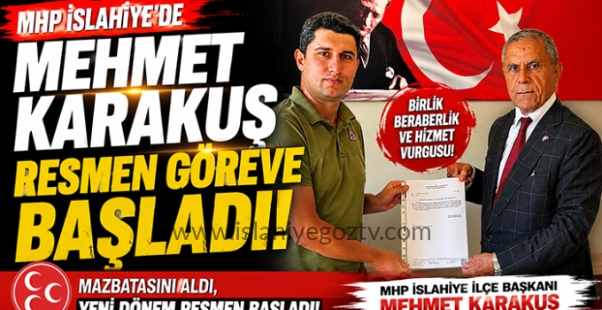 MHP İslahiye İlçe Başkanı Mehmet Karakuş Mazbatasını Aldı