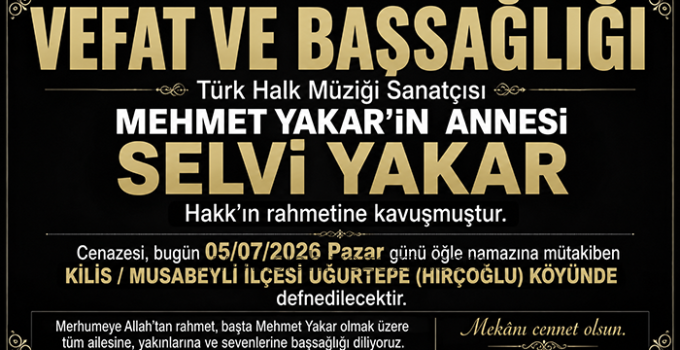Türk Halk Müziği Sanatçısı Mehmet Yakar’ın Acı Günü