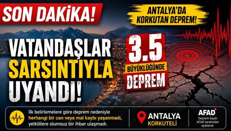 Antalya’da Korkutan Deprem Vatandaşlar Sarsıntıyla Uyandı