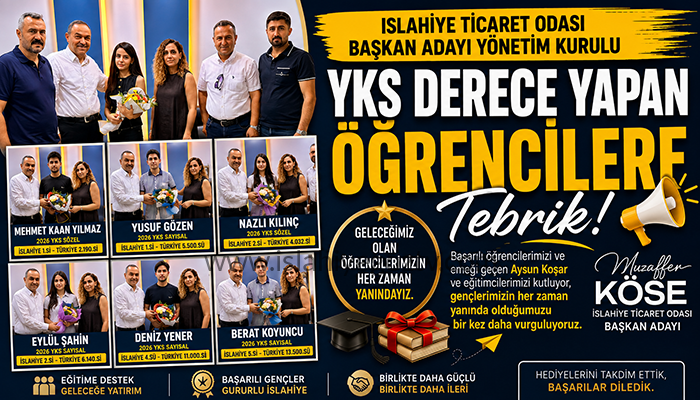 İslahiye Ticaret Odası Başkan Adayı Yönetim Kurulu YKS Derece Yapan Öğrencilere Tebrik