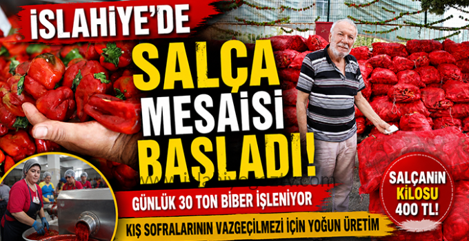 İslahiye’de biber salçası mesaisi başladı Kış sofraları için yoğun üretim