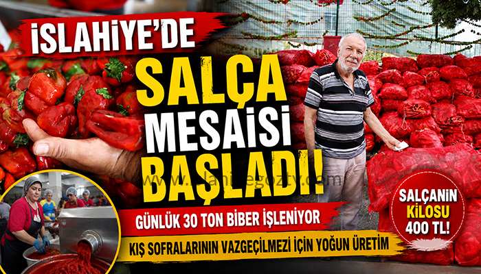İslahiye’de biber salçası mesaisi başladı Kış sofraları için yoğun üretim