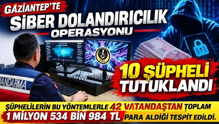 Gaziantep’te Sanal Dolandırıcılık Çetesi Çökertildi 10 Kişi Tutuklandı.
