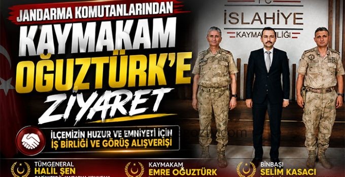 Gaziantep İl Jandarma Komutanı Tümgeneral Halil Şen’den Kaymakam Emre Oğuztürk’e Ziyaret