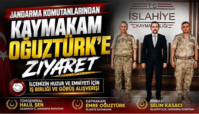 Gaziantep İl Jandarma Komutanı Tümgeneral Halil Şen’den Kaymakam Emre Oğuztürk’e Ziyaret
