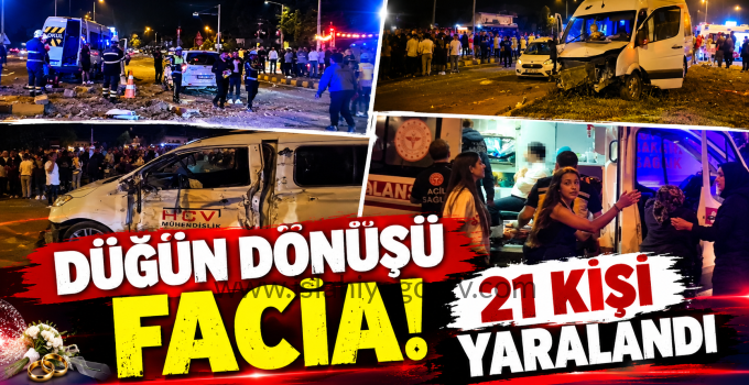Düğün Dönüşü Facia 21 Kişi Yaralandı