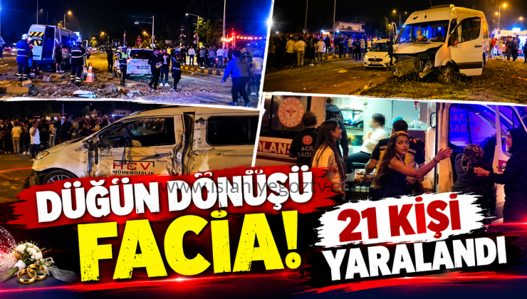 Düğün Dönüşü Facia 21 Kişi Yaralandı