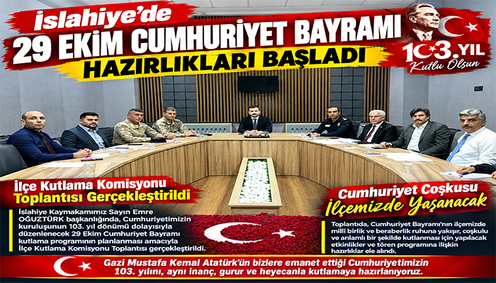 İslahiye’de 29 Ekim Cumhuriyet Bayramı Hazırlıkları Başladı
