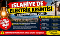 İslahiye’de 8 Ekim’de Planlı Elektrik Kesintisi